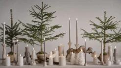 Uyuni Elektriske Julelys<LED candle, Nutcracker, Oyster grey, Smooth, 7x21 cm