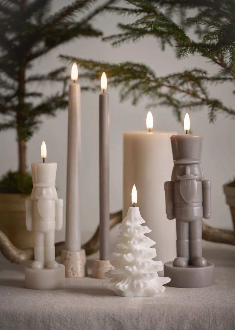 Uyuni Elektriske Julelys<LED candle, Nutcracker, Sandstone, Smooth, 7x21 cm