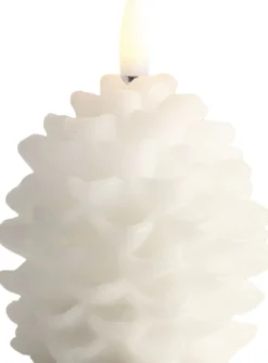 Uyuni Elektriske Julelys<LED candle Pine cone, Nordic White, Smooth, 7x7 cm