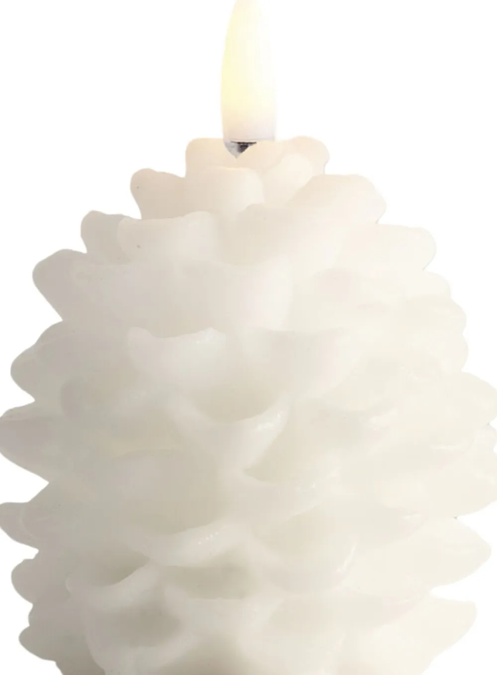 Uyuni Elektriske Julelys<LED candle Pine cone, Nordic White, Smooth, 7x7 cm