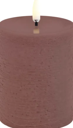 Uyuni Elektriske Julelys<LED pillar candle, Terracotta, Rustic, 7,8x10,1 cm