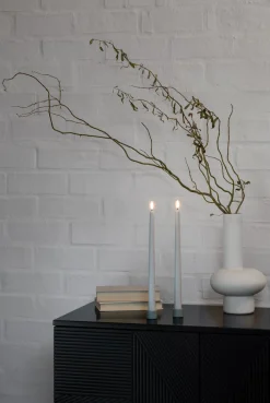 Uyuni Lys & Lysestager|Elektriske Julelys<LED slim taper candle, Oyster Grey, Smooth, 2-pack, 2,3x32 c