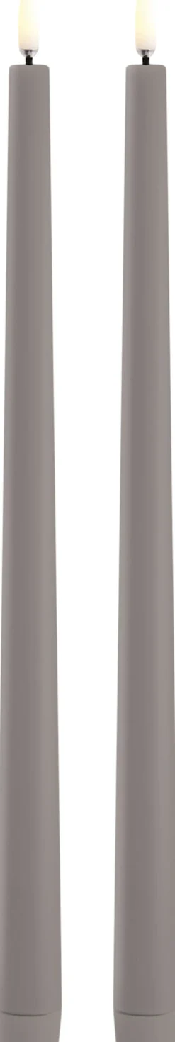 Uyuni Elektriske Julelys<LED slim taper candle, Sandstone, Smooth, 2-pack, 2,3x32 cm