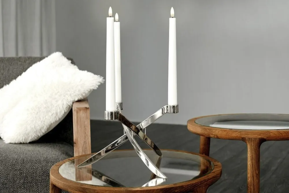Uyuni Lys & Lysestager|Elektriske Julelys<LED Taper Candle - twin pack - Nordic White - 2,3 x 20 cm