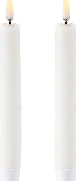 Uyuni Lys & Lysestager|Elektriske Julelys<LED Taper Candle - twin pack - Nordic White - 2,3 x 15 cm