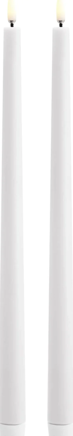 Uyuni Elektriske Julelys<LED taper candle, Nordic white, Smooth, 2,3x32 cm / 2-pack