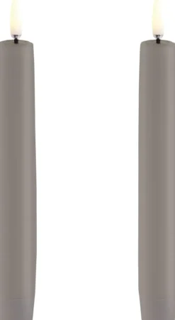 Uyuni Elektriske Julelys<LED taper candle, Sandstone, Smooth, 2-pack, 2,3x15,5 cm