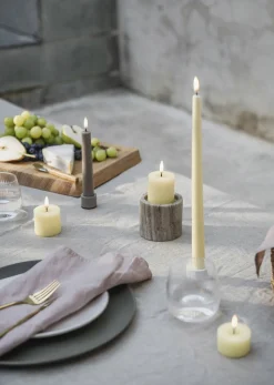 Uyuni Elektriske Julelys<LED taper candle, Sandstone, Smooth, 2-pack, 2,3x15,5 cm