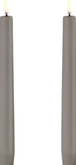 Uyuni Elektriske Julelys<LED taper candle, Sandstone, Smooth, 2-pack, 2,3x20,5 cm