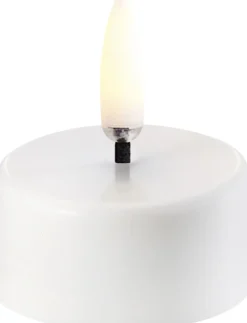 Uyuni Lys & Lysestager|Elektriske Julelys<LED tealight 400~ battery incl. , White plain, 3,9x2,1 cm