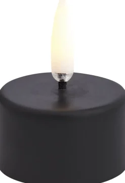 Uyuni Elektriske Julelys<LED tealight premium 400~, Plain black wax, Smooth, 4x21 cm
