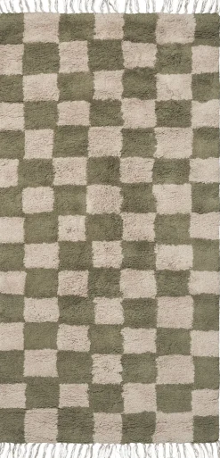 Ferm Living Gulvtæpper<Mara Washable Rug - Elm Green/Warm Sand