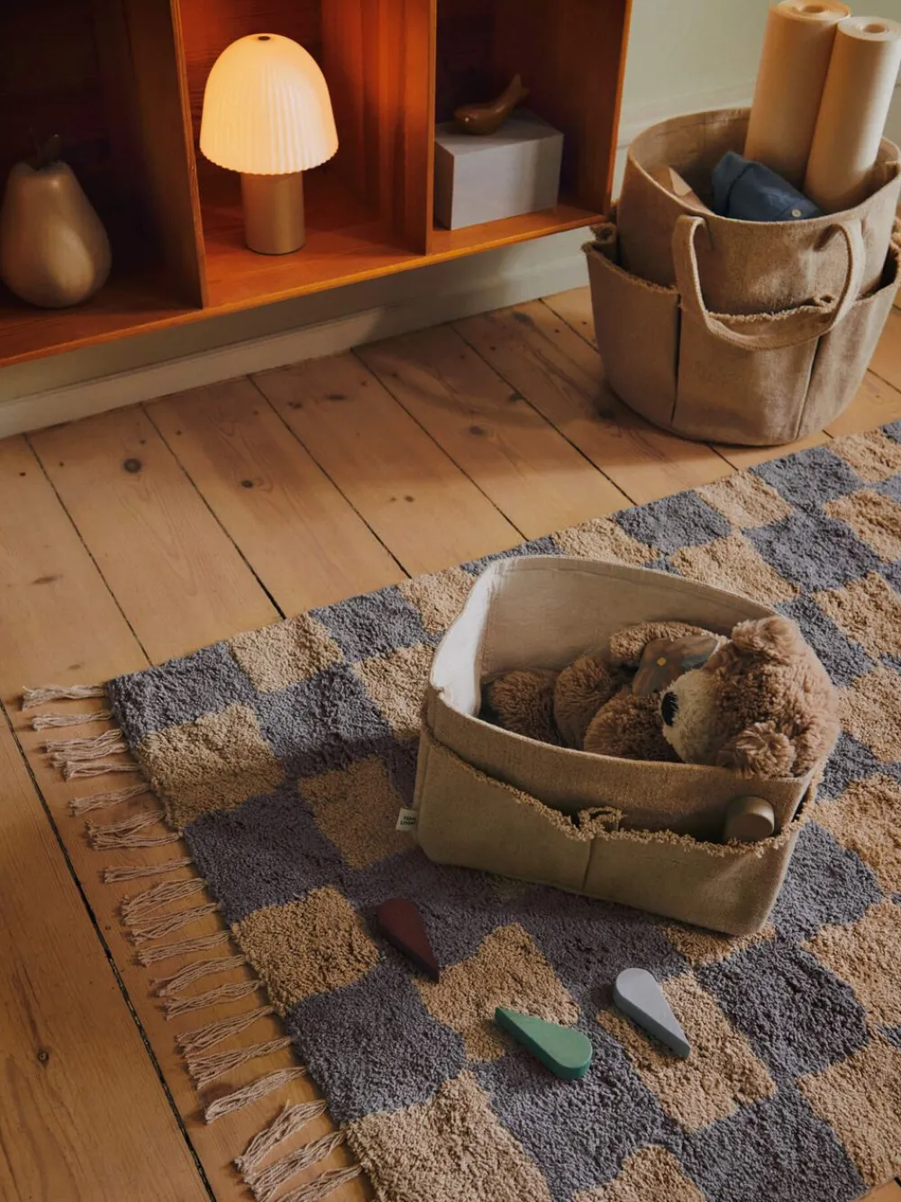 Ferm Living Gulvtæpper<Mara Washable Rug - Mist Blue/Warm Sand