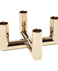 Uyuni Lys & Lysestager|Adventsstager<MATRIX Candle Holder - 4'arm Mini Taper - Brass - 7,5 x 4,5