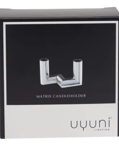 Uyuni Lys & Lysestager<MATRIX Candle Holder - 2'arm Mini Taper - Chrome - 7,5 x 4,5