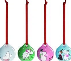 Moomin Arabia Juletræspynt<minikuglesæt 4stk Vintersport