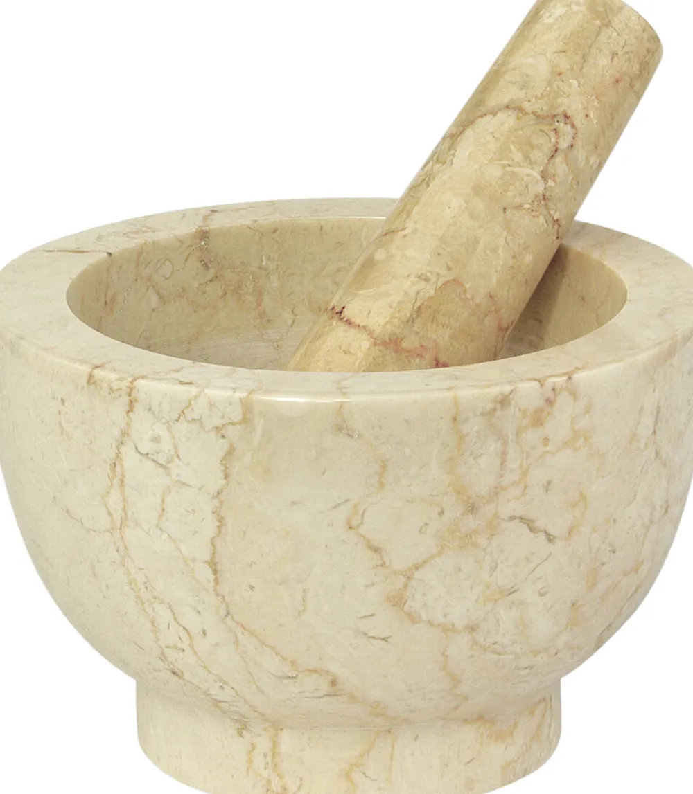 CILIO Køkkenartikler<Morter JUPITER marmor beige Ø13cm