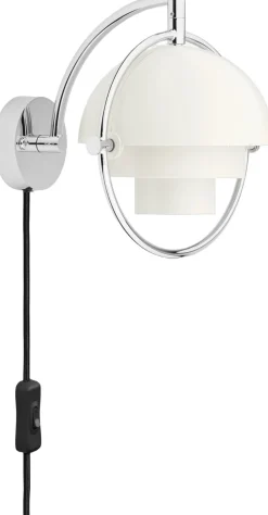 Gubi Væglamper<Multi-Lite Wall Lamp, EU Base: Chrome, Shade: White Semi Mat