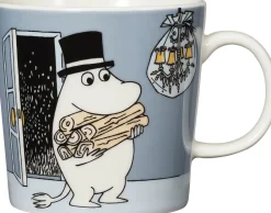 Moomin Arabia Julestel<Mumi 30 cl krus Mumifar grå
