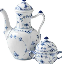 Royal Copenhagen Tilbehør Til Bordet<Musselmalet Halvblonde sukkerskål
