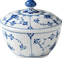 Royal Copenhagen Tilbehør Til Bordet<Musselmalet Riflet 15 cl. sukkerskål
