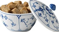 Royal Copenhagen Tilbehør Til Bordet<Musselmalet Riflet 15 cl. sukkerskål