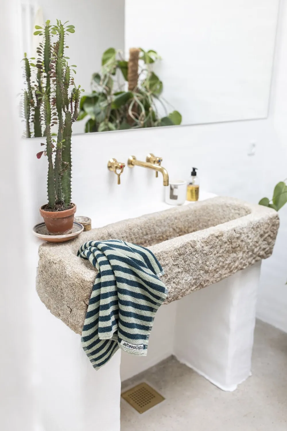 Bongusta Håndklæder<Naram Wash Cloth Sea foam & deep teal