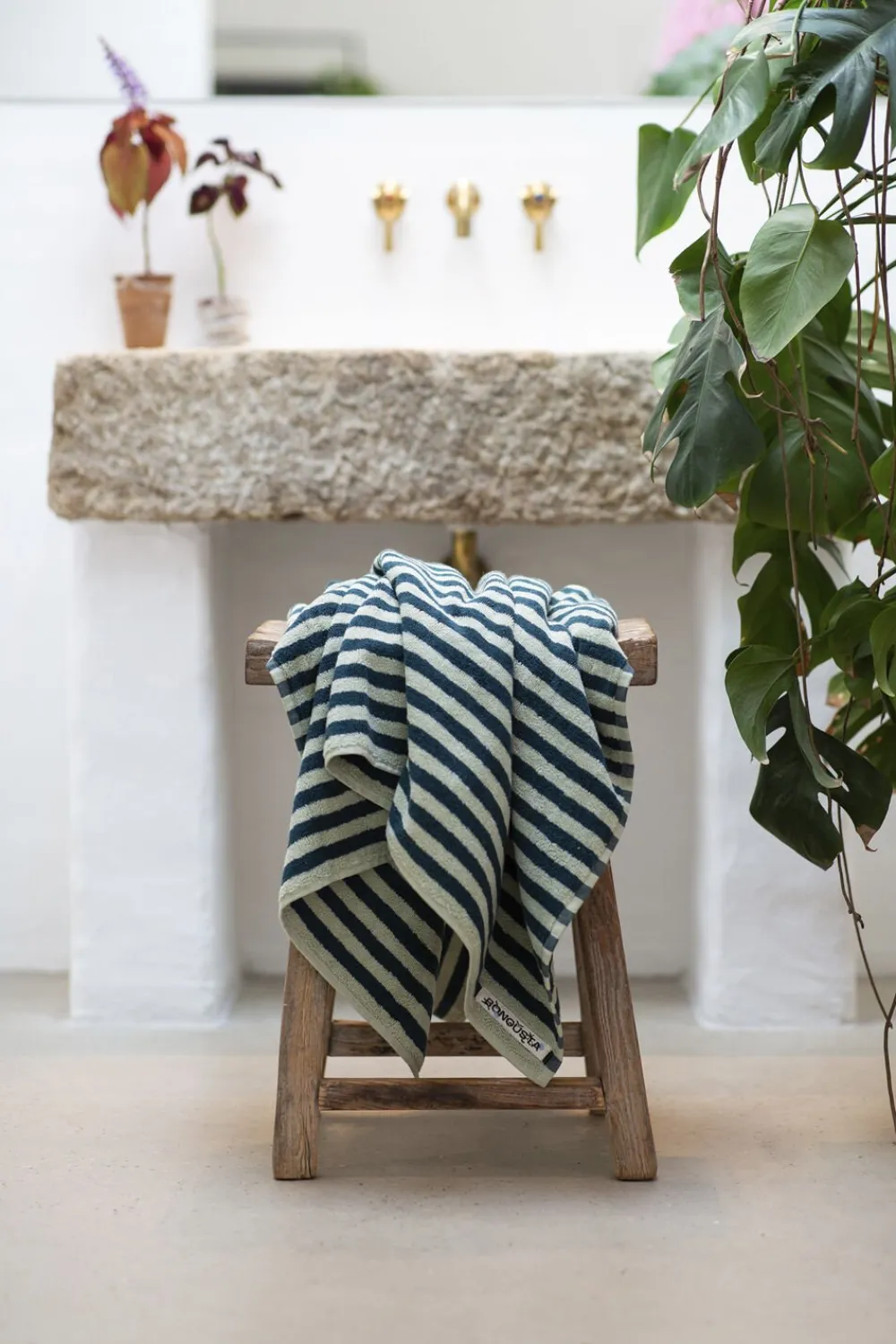 Bongusta Håndklæder<Naram Wash Cloth Sea foam & deep teal
