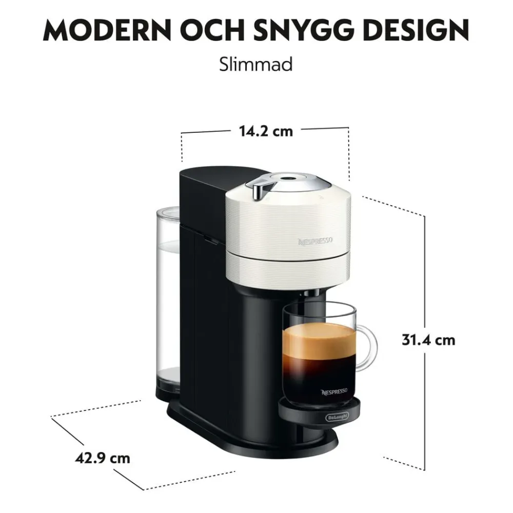 Nespresso Kaffe & Te<Vertuo Next Coffee Machine Delonghi, White