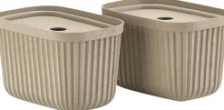 Zone Badeværelsestilbehør|Opbevaring<Opbevaringsboks Pulp 23 x 15 cm 2 stk. Natural Brown