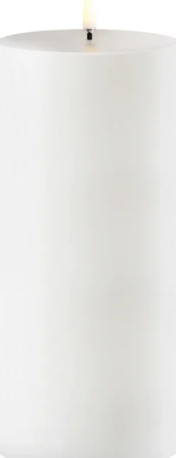 Uyuni Elektriske Julelys<Outdoor LED pillar candle, White, 8,4x20 cm