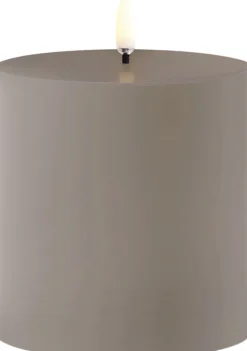 Uyuni Elektriske Julelys<Outdoor LED pillar candle, Sandstone, 8,4x10 cm