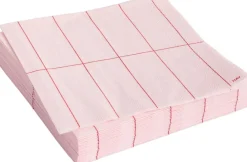 Hay Tilbehør Til Bordet<Pattern Napkins-Set of 20 Lunch-Light pink and red grid