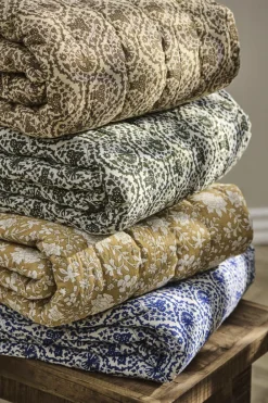 Ib Laursen Plaider<Quilt Ane hvid m/myrtle green mønster