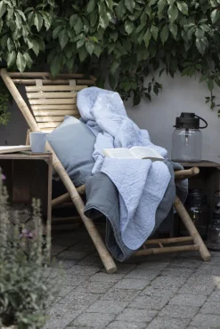 Ib Laursen Plaider<Quilt mælkedrengestriber Hvid/lysblå