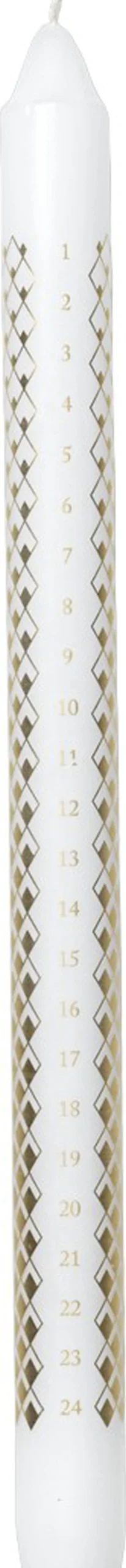 Lyngby Porcelæn Lys & Lysestager<Rhombe Kalenderlys Ø2. 5 cm hvid
