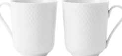 Lyngby Porcelæn Kopper & Krus<Rhombe mug 33cl, white 2 stk.
