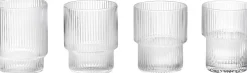 Ferm Living Glas<Ripple Glasses - Set of 4 - Clear