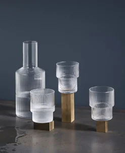 Ferm Living Glas<Ripple Glasses - Set of 4 - Clear