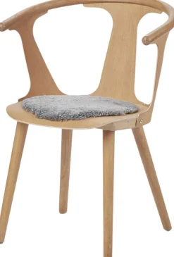 NATURES Collection Skind<Seat Cover, Short-Wool Curly New Zealand Sheepskin, Round Ø34 cm Light