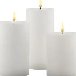 Sirius Elektriske Julelys<Sille Exclusive 3stk sæt, Ø7,5x10/12,5/15cm, Hvid