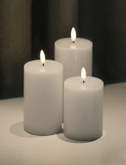 Sirius Elektriske Julelys<Sille Exclusive 3stk sæt, Ø7,5x10/12,5/15cm, Hvid