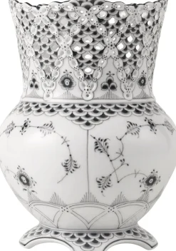 Royal Copenhagen Vaser & Urtepotteskjulere<Sort Musselmalet Helblonde Vase, 22 cm