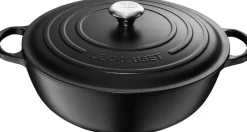 Le Creuset Gryder & Pander<Stegegryde i støbejern 32 cm Matte Black