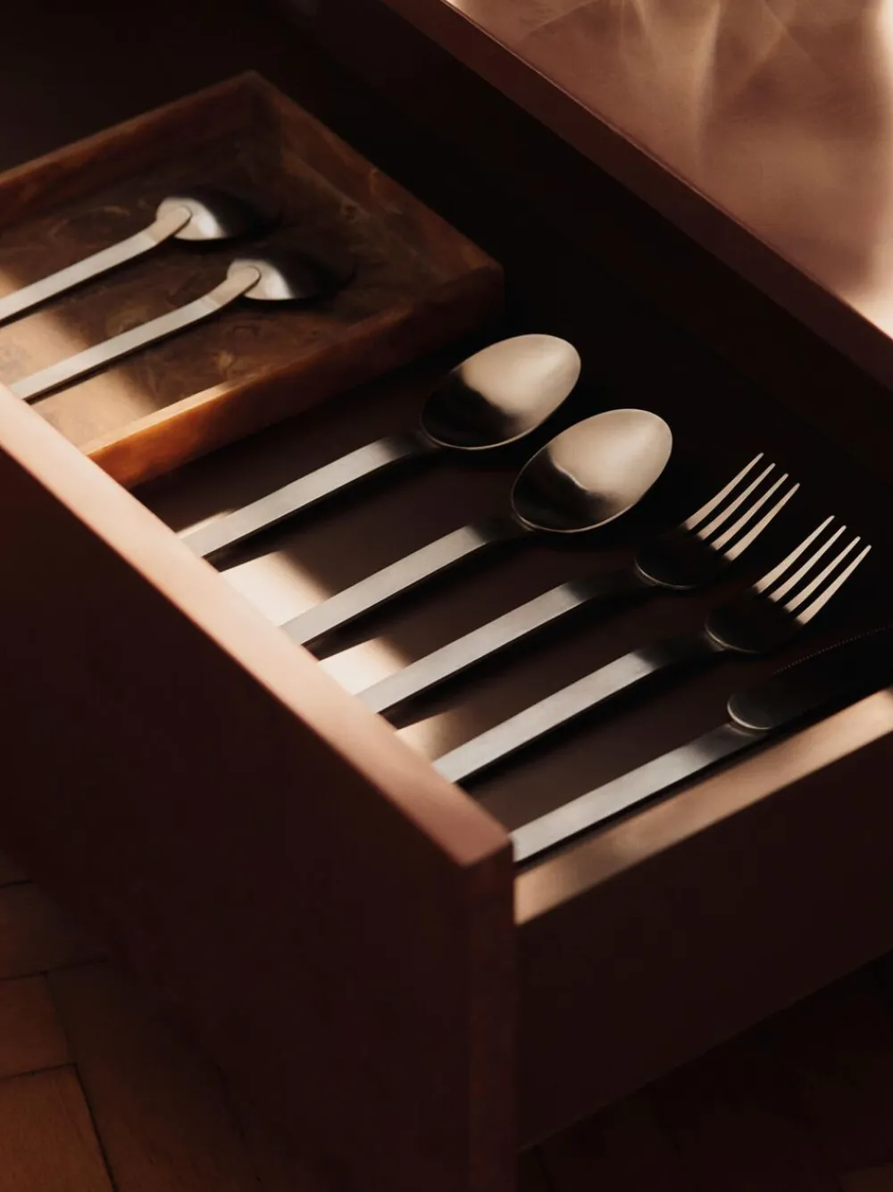 Ferm Living Bestik<Stelo Cutlery - Set of 4 - Brushed Stainless Steel