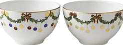 Royal Copenhagen Skåle & Fade|Julestel<Stjerne Riflet Jul 30 cl. konfektskål 2 stk.