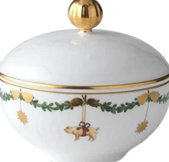 Royal Copenhagen Julestel<Stjerne Riflet Jul 15 cl. skål med låg