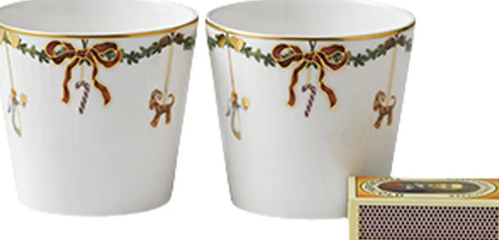 Royal Copenhagen Skåle & Fade|Julestel<Stjerne Riflet Jul 7 cm. skåle 2 stk.