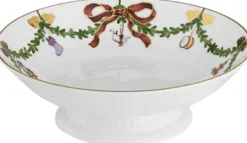 Royal Copenhagen Skåle & Fade|Julestel<Stjerne Riflet Jul 18 cm. skål på fod
