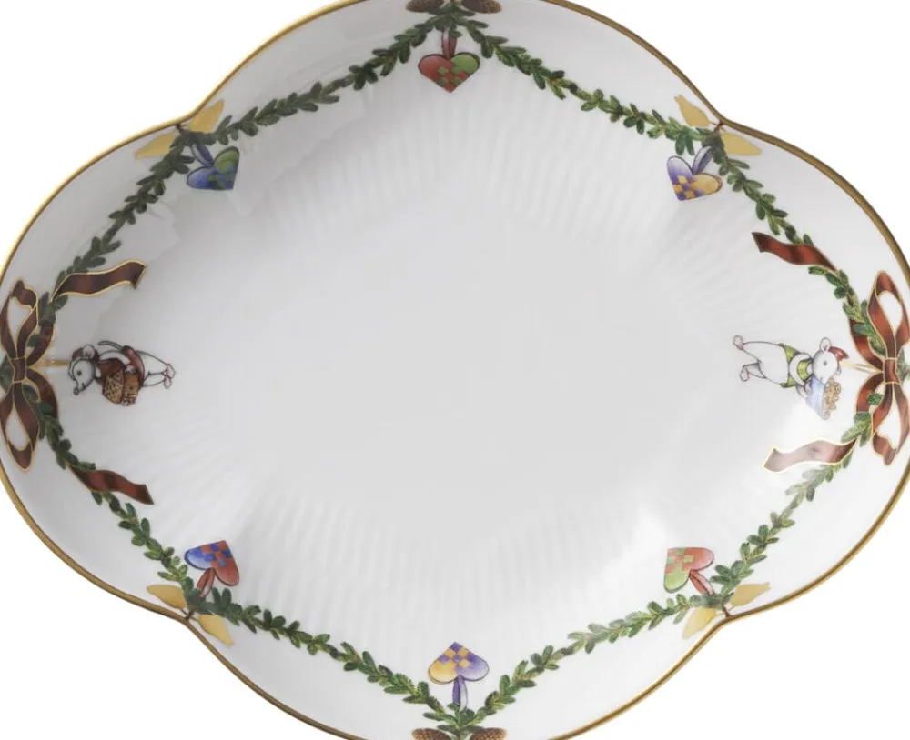 Royal Copenhagen Skåle & Fade<Stjerne Riflet jul fad 17,5cm